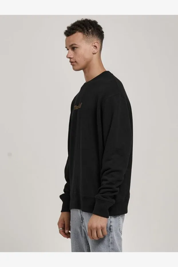 WORKWEAR EMBRO OVERSIZE FIT CREW - BLACK