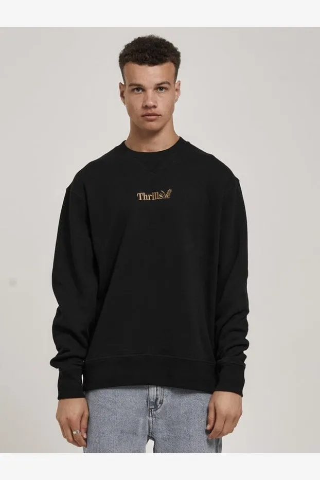 WORKWEAR EMBRO OVERSIZE FIT CREW - BLACK