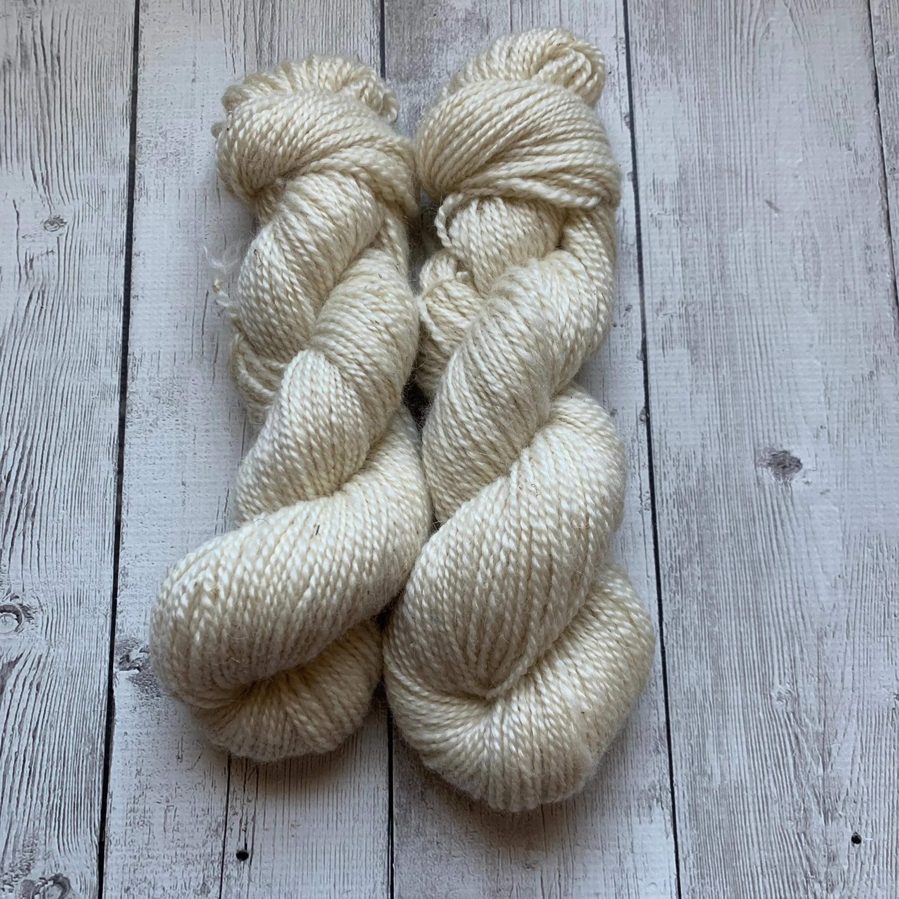 Worsted - Farm Yarn -  Kid Mohair/Wool  200 yds - white