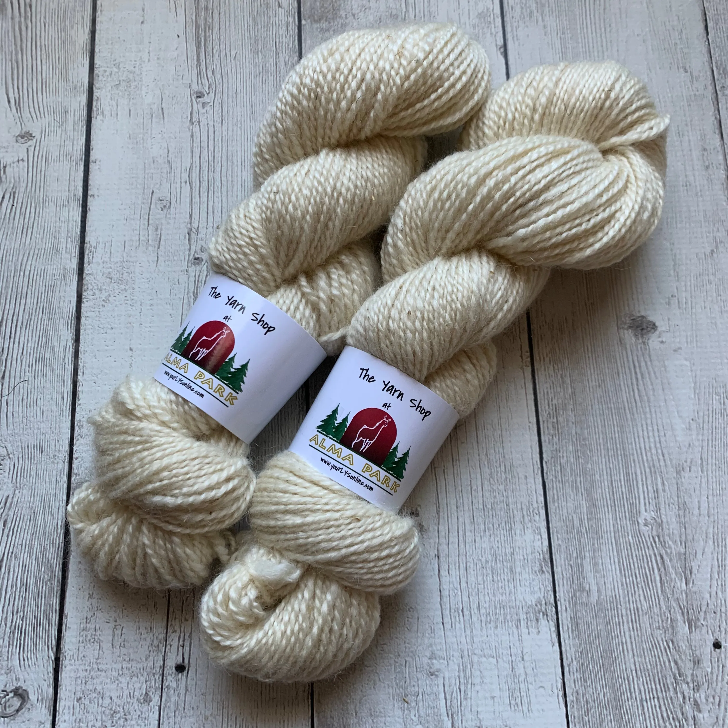 Worsted - Farm Yarn -  Kid Mohair/Wool  200 yds - white