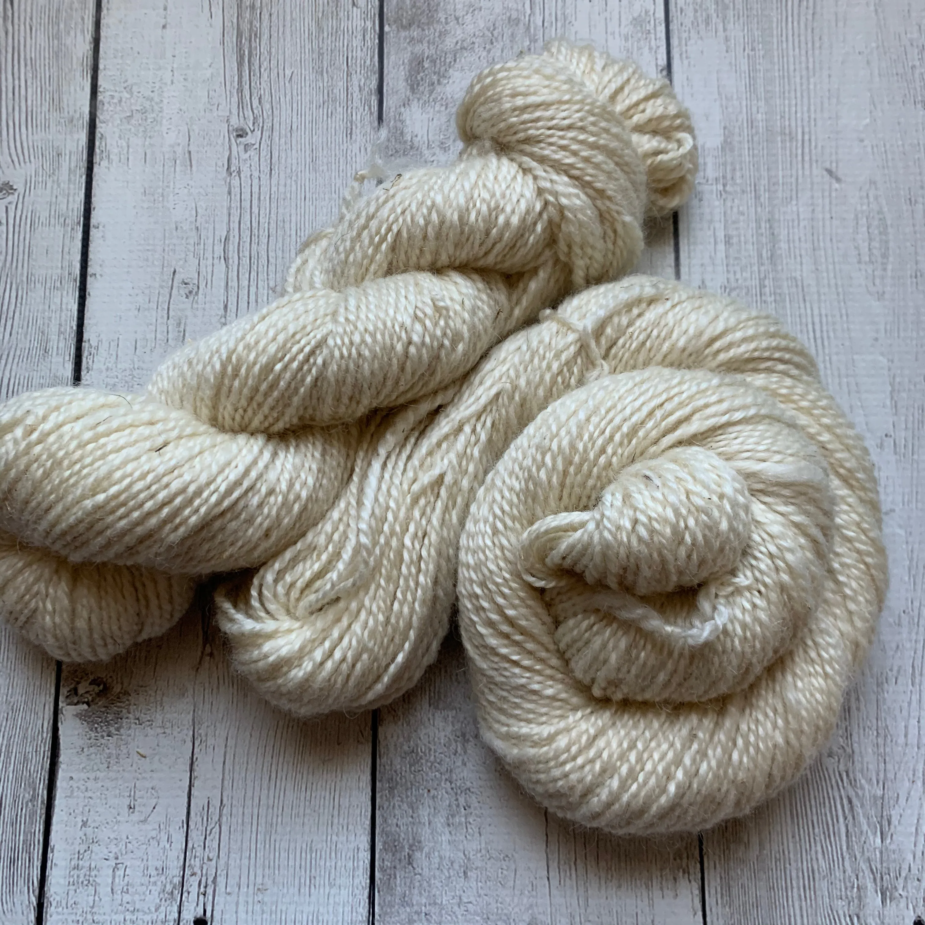 Worsted - Farm Yarn -  Kid Mohair/Wool  200 yds - white