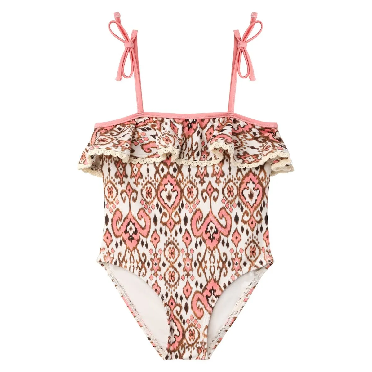 Wylie Ikat Trim Frill One Piece Suit