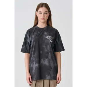 X-GIRL BURNING X LOGO RELAXED TEE - BLACK