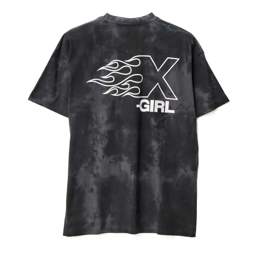 X-GIRL BURNING X LOGO RELAXED TEE - BLACK