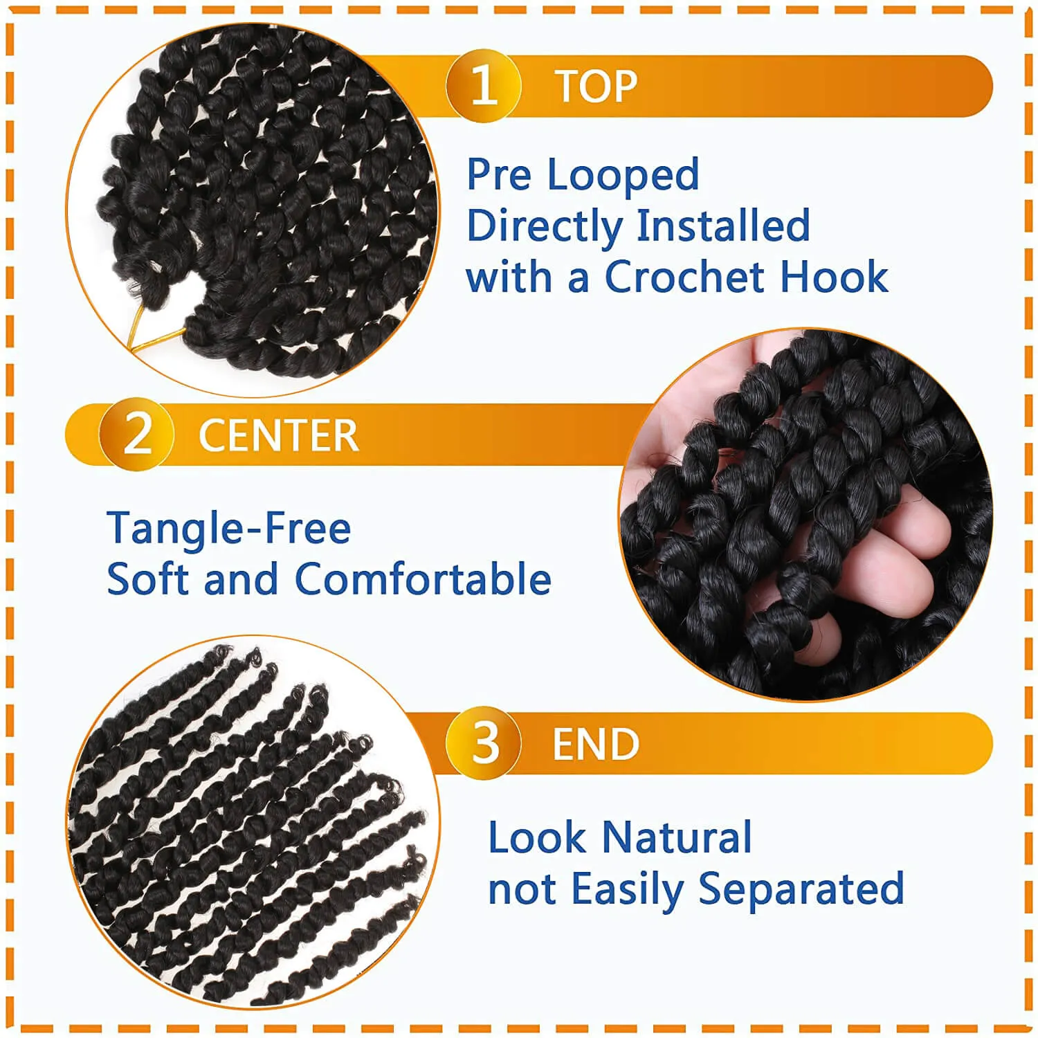 Xtrend 10 Inch 12 Strands/Pack Pre-twisted Passion Twist Hair-Ombre Brown Pre-looped Crochet Synthetic Braiding Hair Extensions