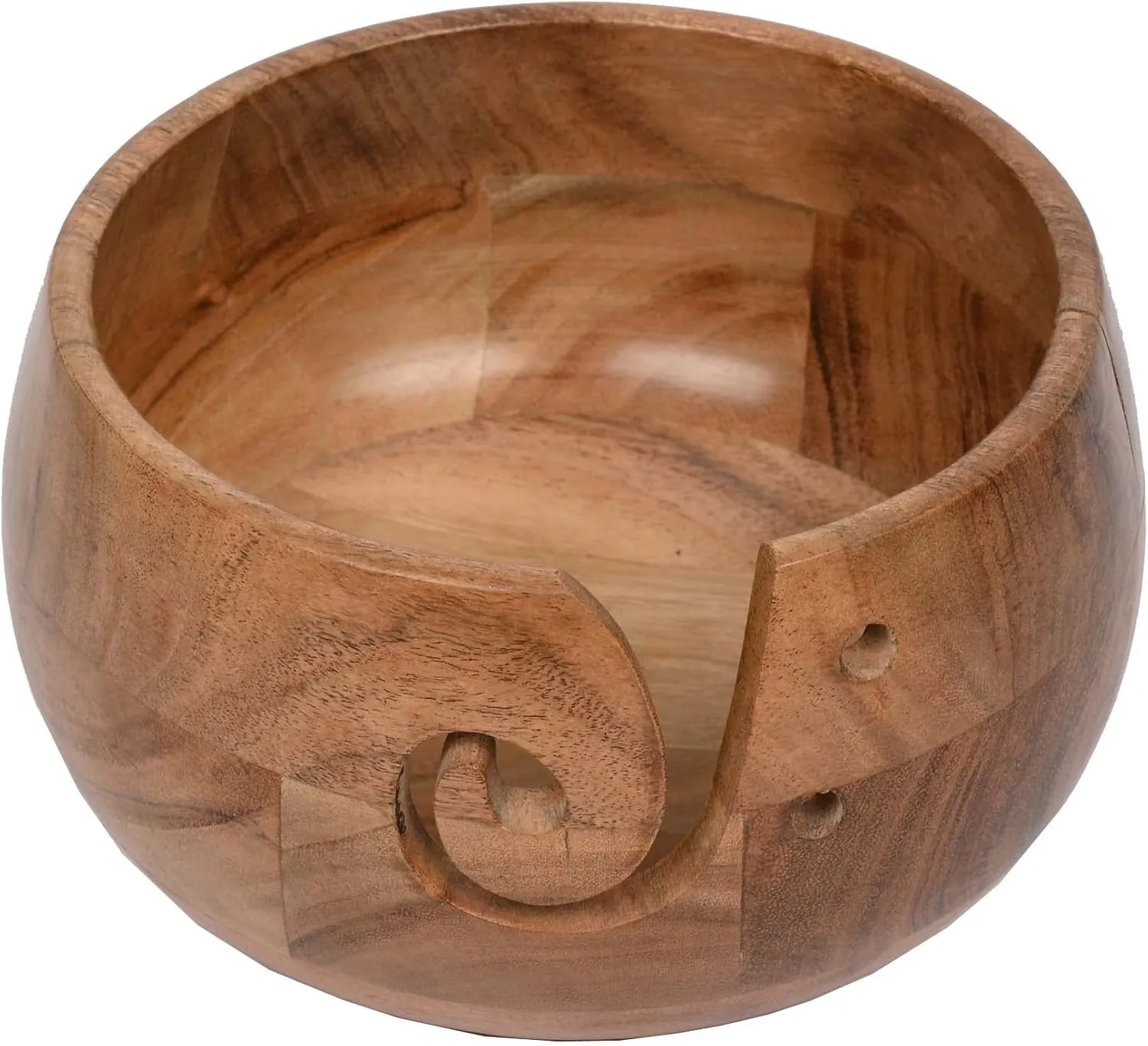 Yarn Bowl - EDHAS Acacia Wooden (7" x 7" x 4'')