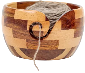 Yarn Bowl - Nagina International Mixed Turmeric & Rosewood (6" x 6" x 3")