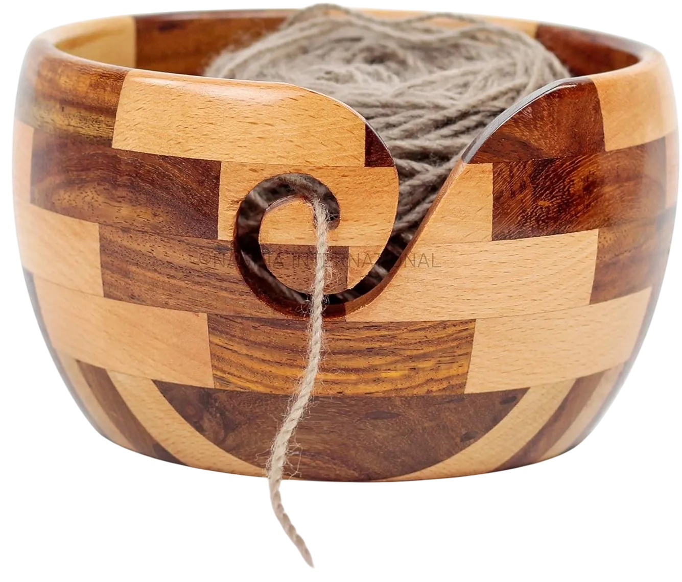 Yarn Bowl - Nagina International Mixed Turmeric & Rosewood (6" x 6" x 3")