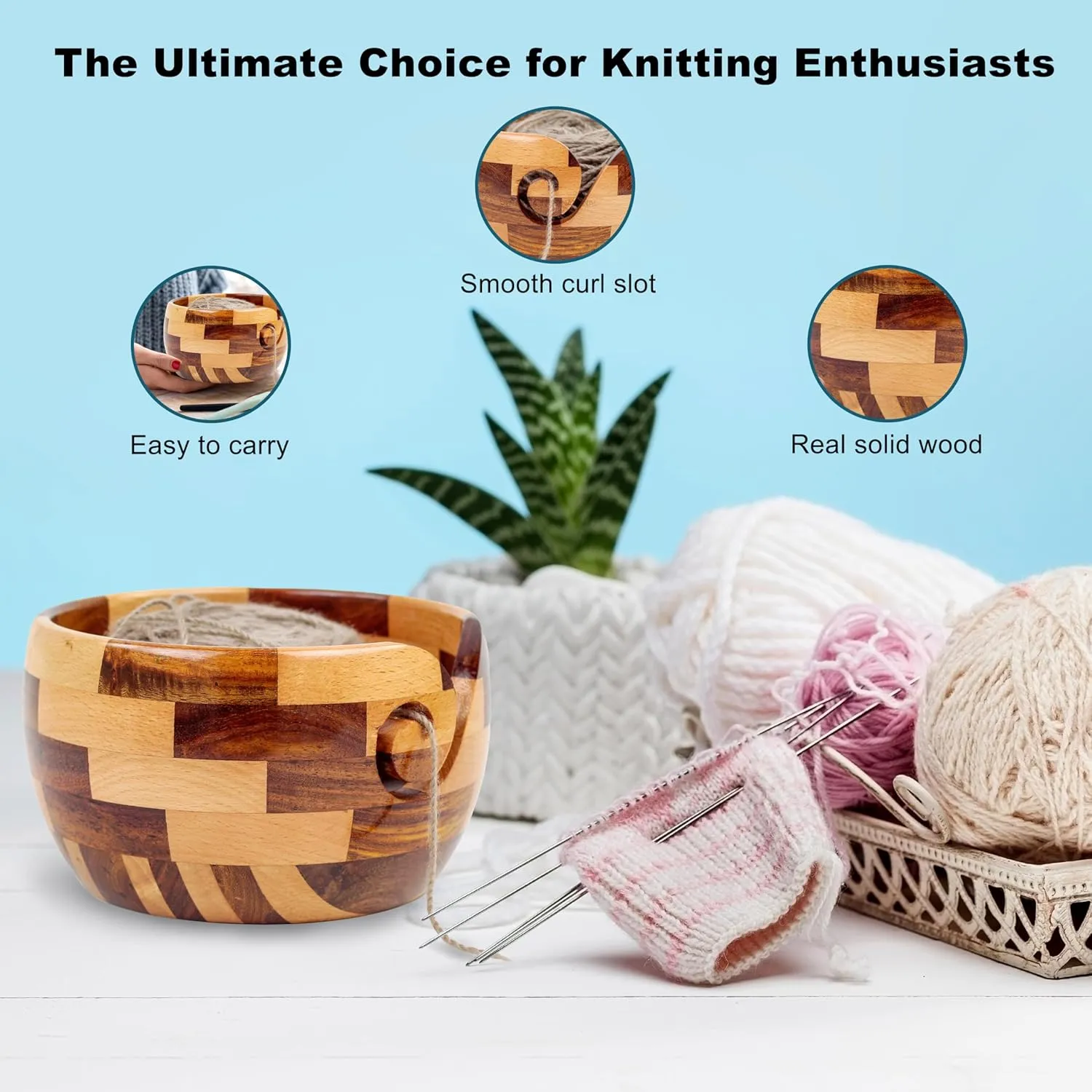 Yarn Bowl - Nagina International Mixed Turmeric & Rosewood (6" x 6" x 3")