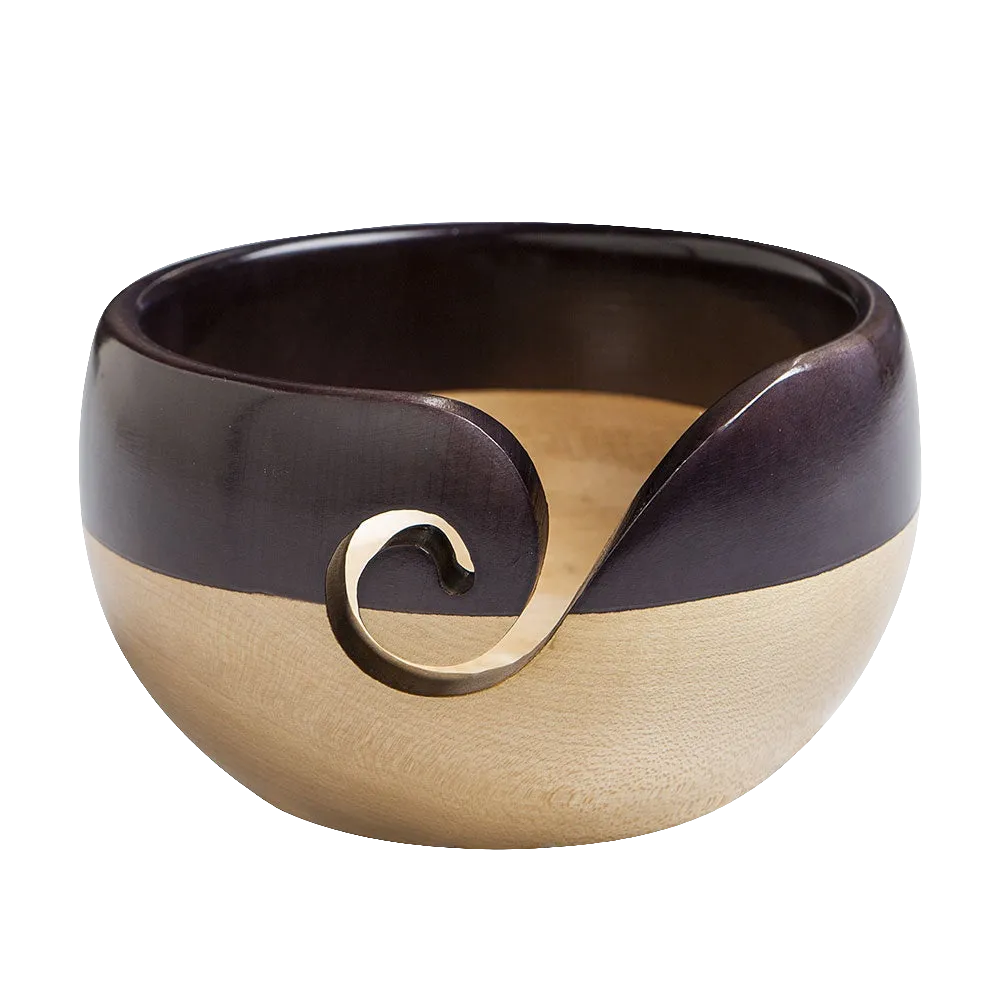 Yarn Bowl - Two Tone Black Maplewood