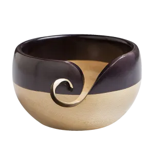 Yarn Bowl - Two Tone Black Maplewood