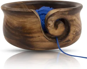 Yarn Bowl - Wooden Flared Top - (6" x 3")