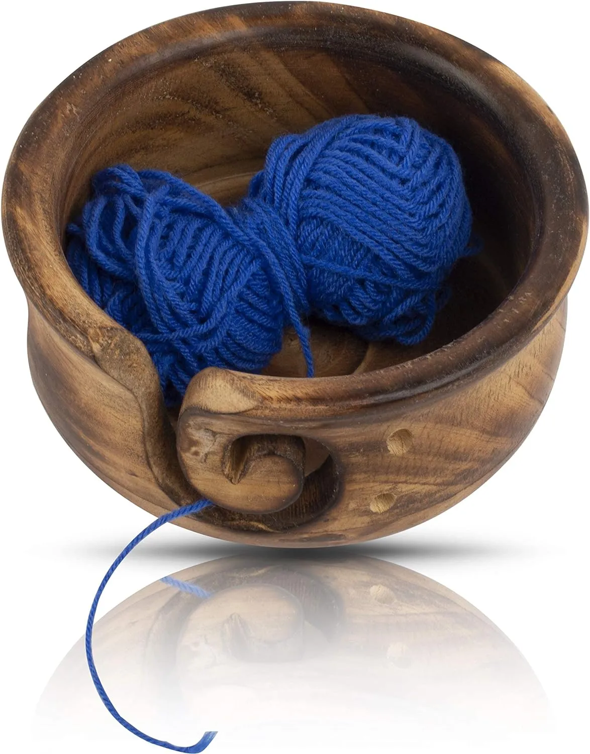Yarn Bowl - Wooden Flared Top - (6" x 3")