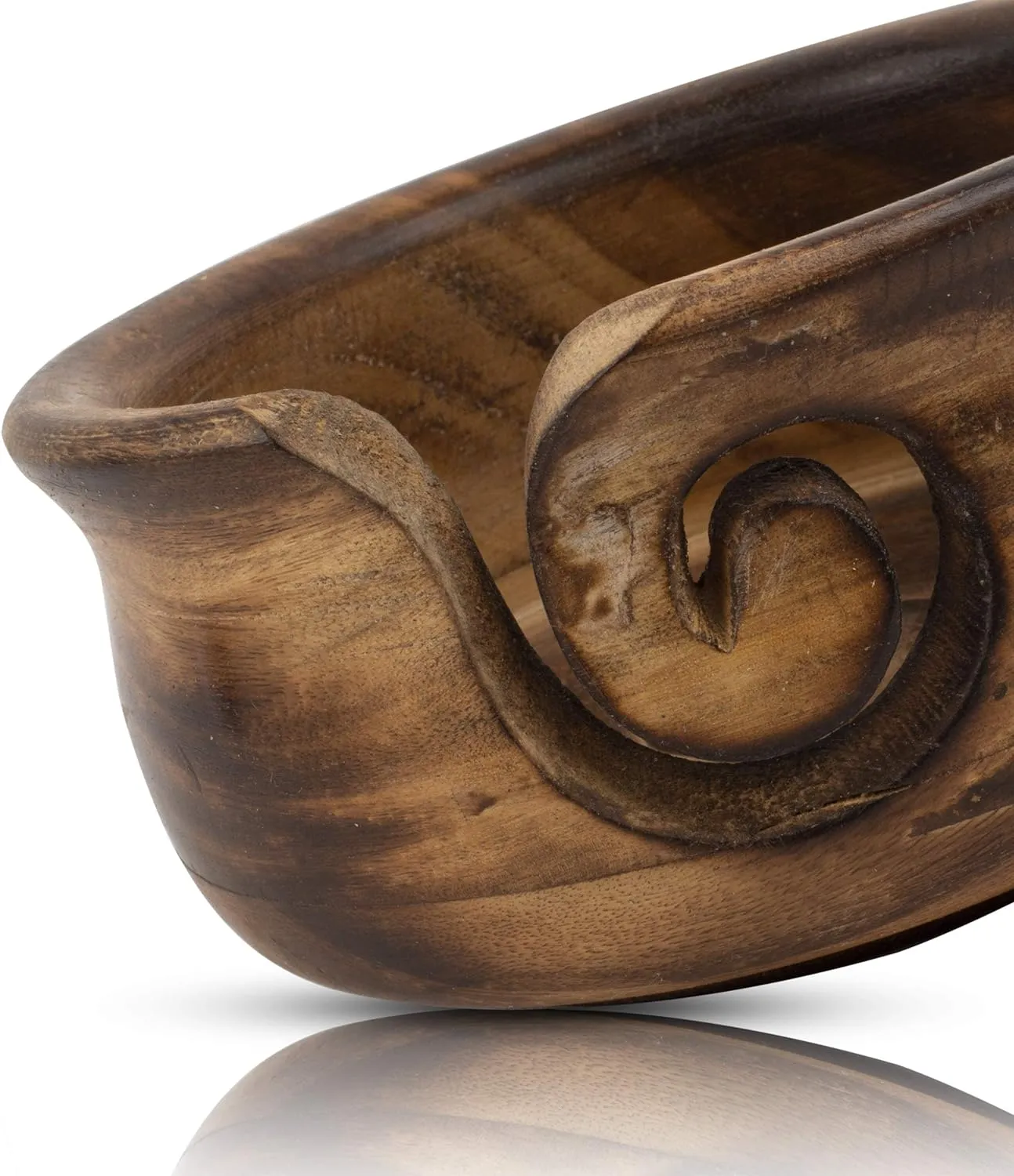 Yarn Bowl - Wooden Flared Top - (6" x 3")