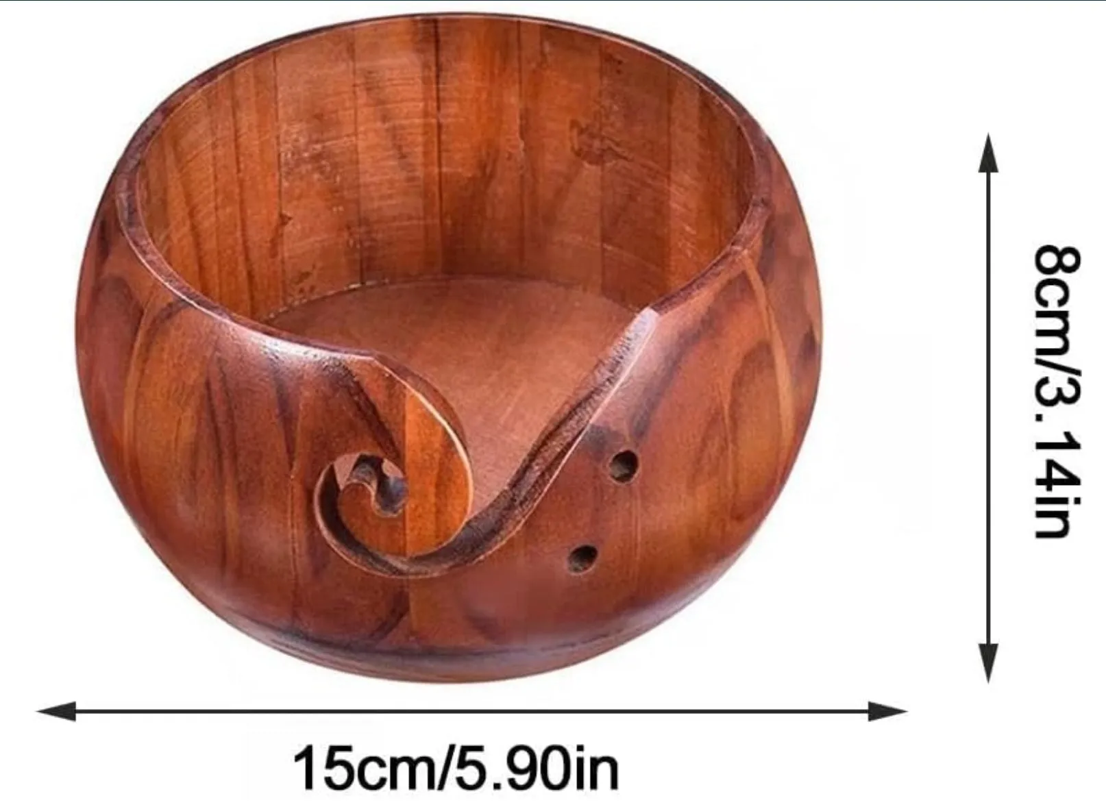 Yarn Bowl - Wooden Light Colored (5.9x5.9x3)