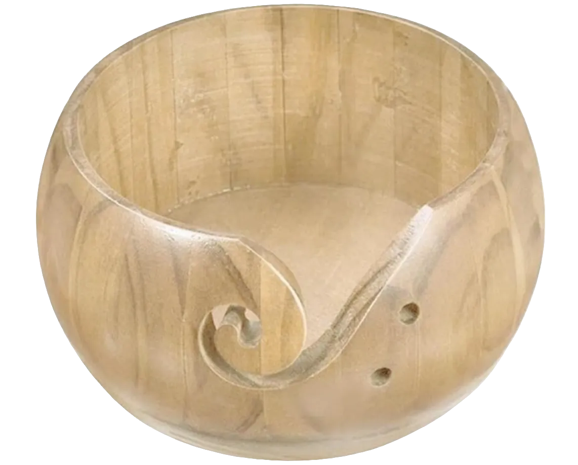 Yarn Bowl - Wooden Light Colored (5.9x5.9x3)