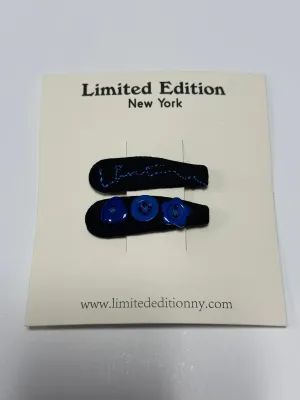 Yarn Stitched Designed 2 Pack Clip-Black