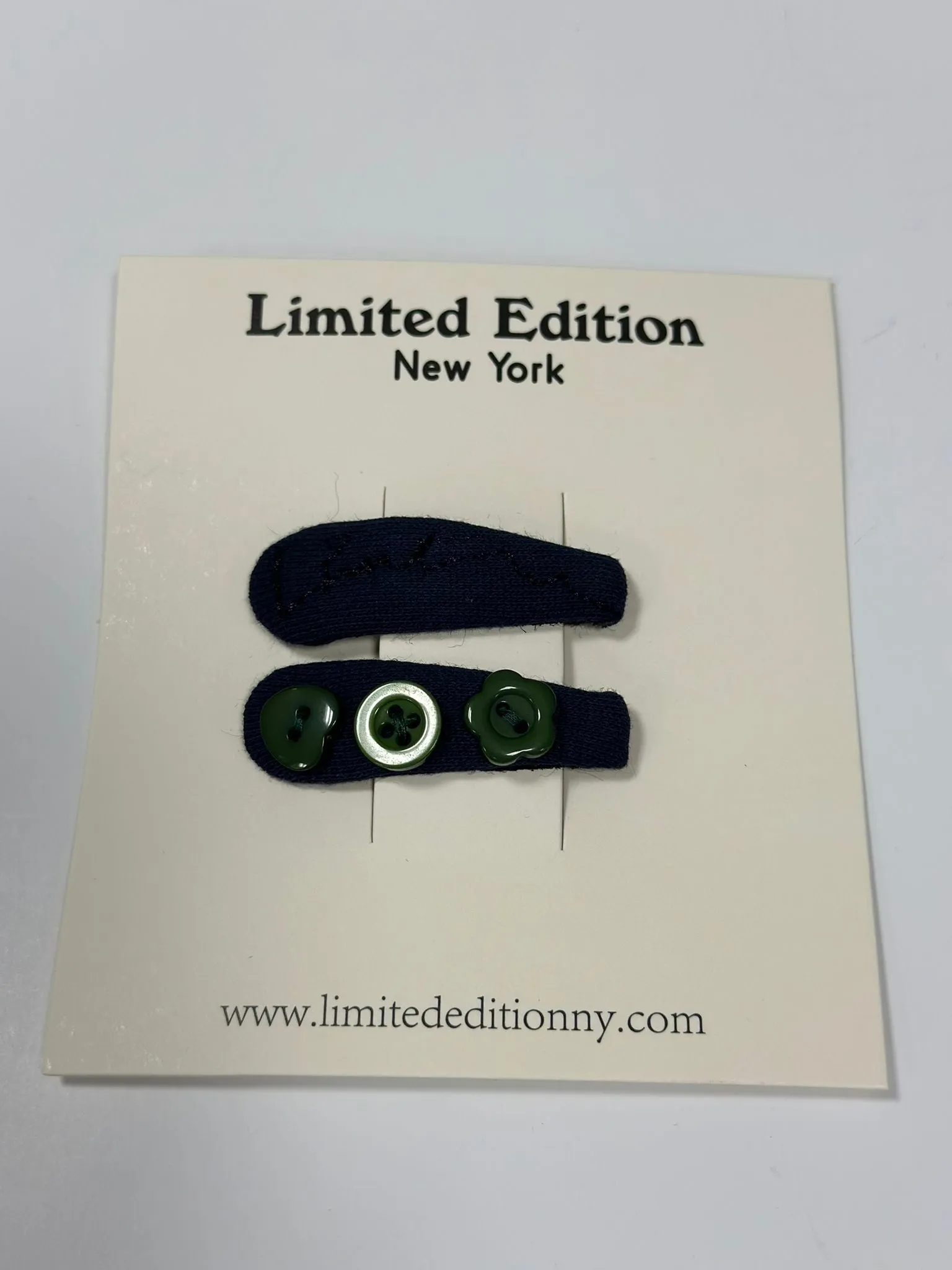 Yarn Stitched Designed 2 Pack Clip-Navy