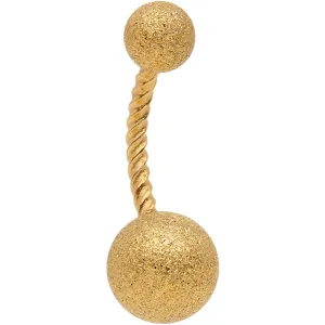 Yellow Anodized Tastefully Twisted Belly Ring