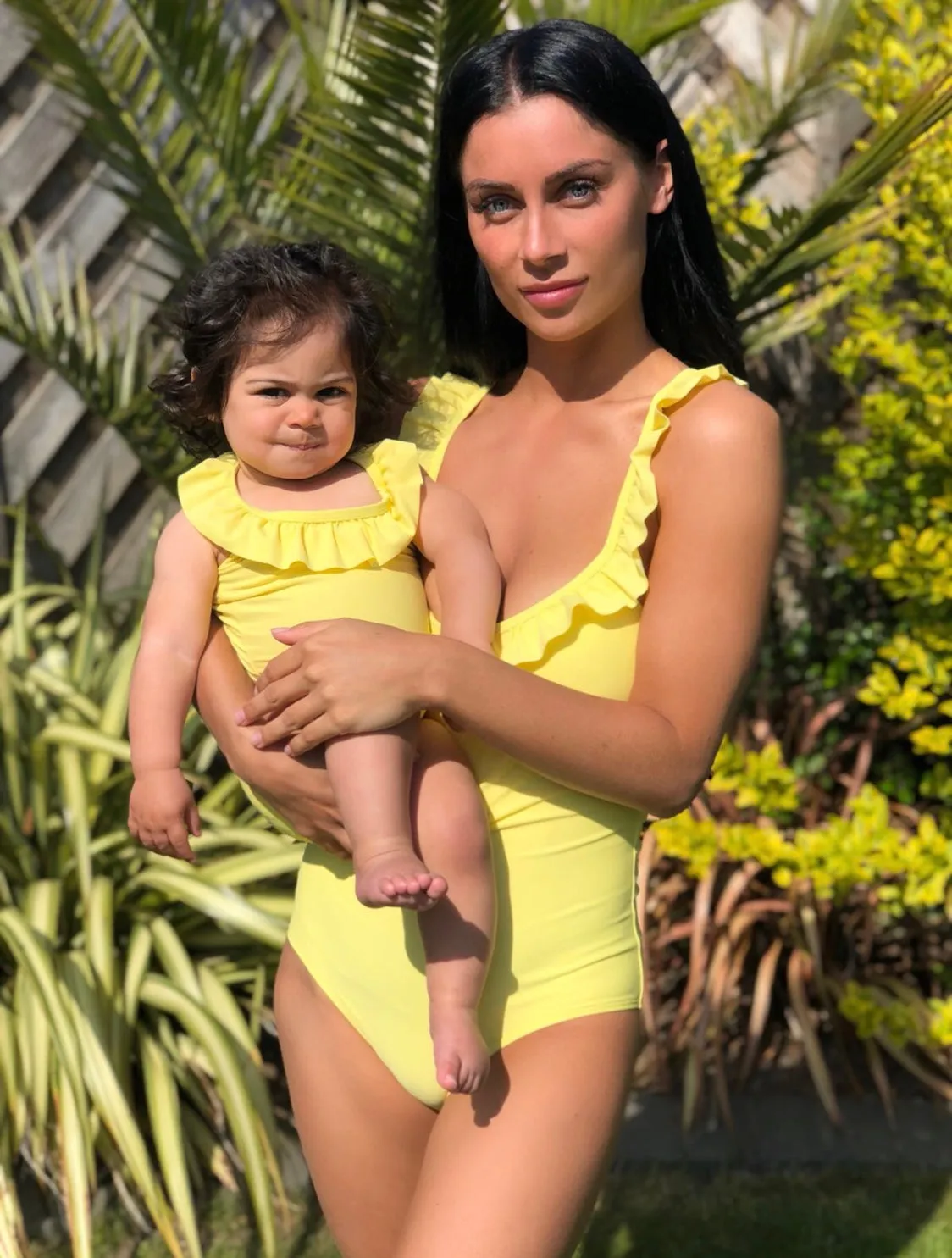 Yellow frilled swimsuit - CHILD