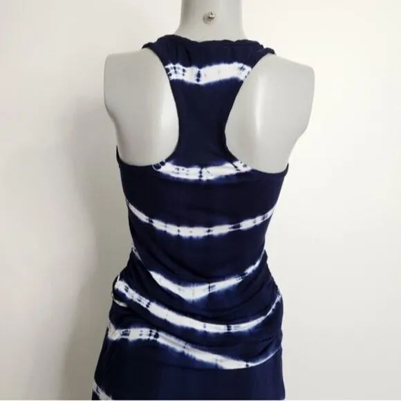Young Fabulous &amp; Broke Cobalt Blue Tie Dye Slouchy Tank Maxi Dress Size XS