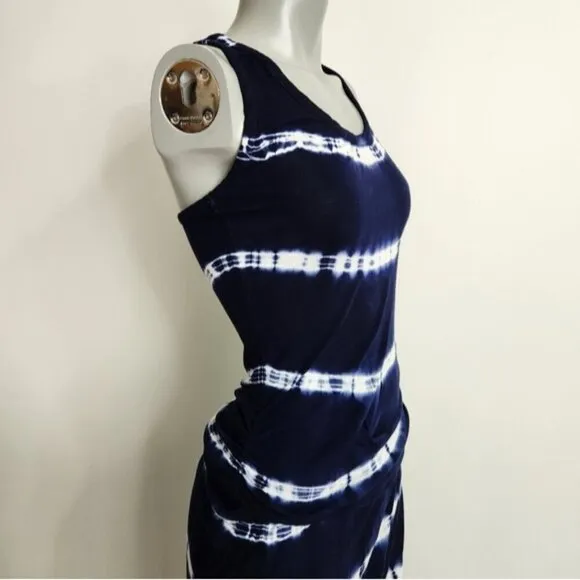 Young Fabulous &amp; Broke Cobalt Blue Tie Dye Slouchy Tank Maxi Dress Size XS