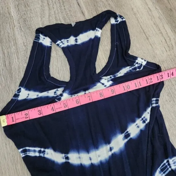 Young Fabulous &amp; Broke Cobalt Blue Tie Dye Slouchy Tank Maxi Dress Size XS