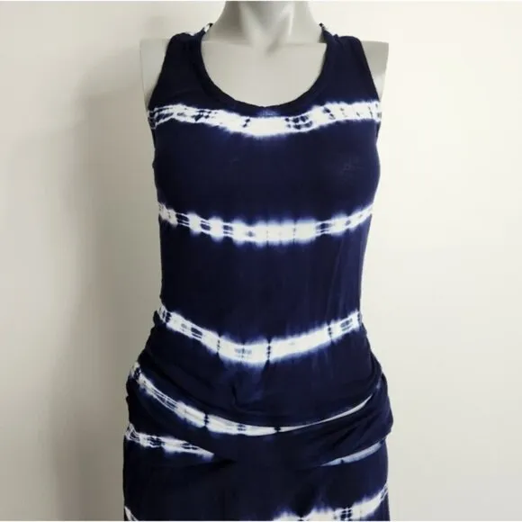 Young Fabulous &amp; Broke Cobalt Blue Tie Dye Slouchy Tank Maxi Dress Size XS