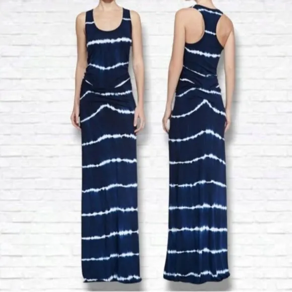 Young Fabulous &amp; Broke Cobalt Blue Tie Dye Slouchy Tank Maxi Dress Size XS