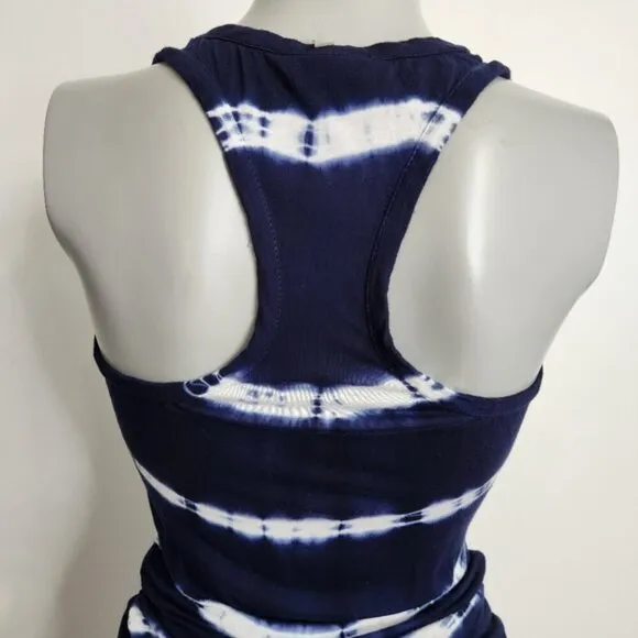 Young Fabulous &amp; Broke Cobalt Blue Tie Dye Slouchy Tank Maxi Dress Size XS
