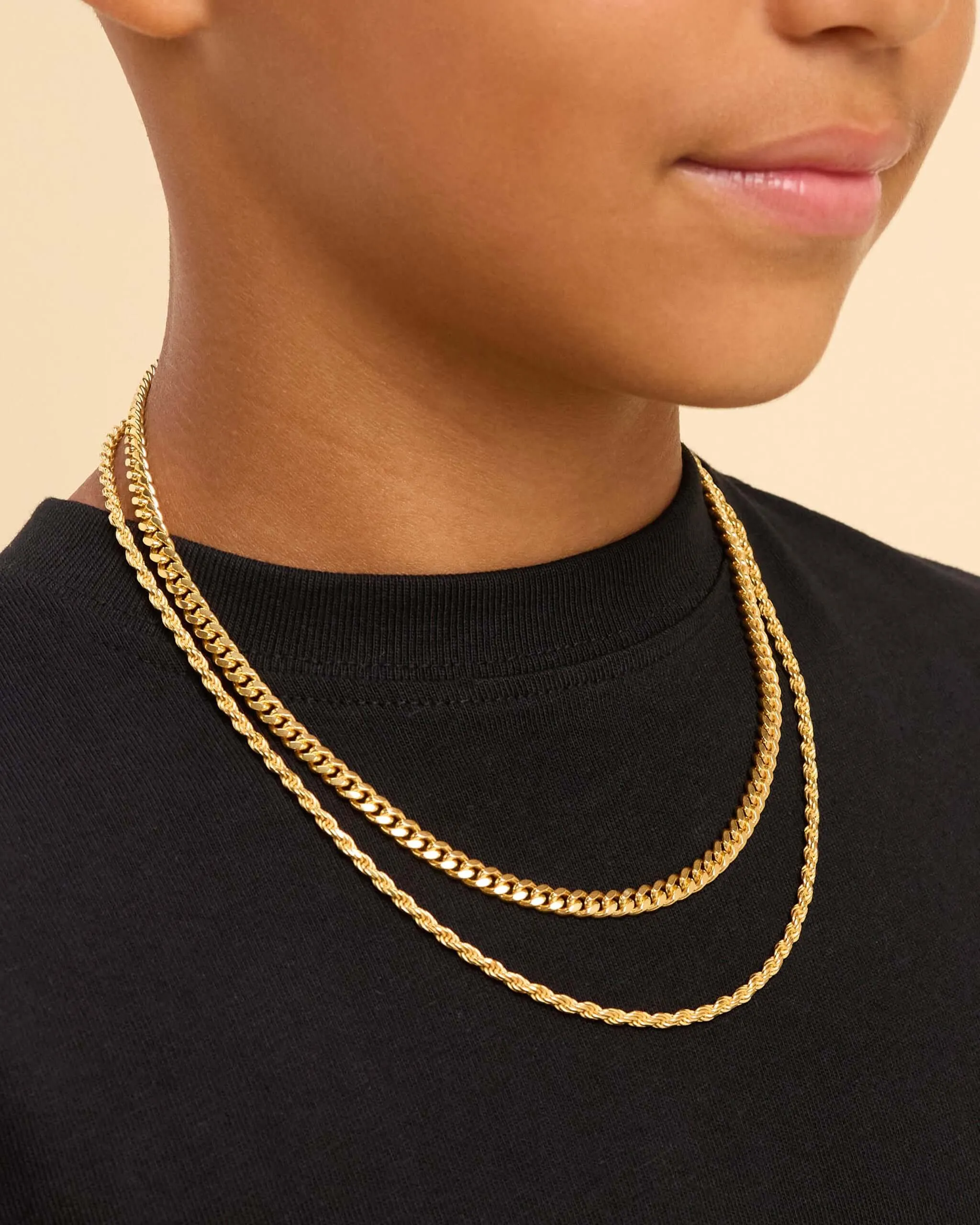 Youth Cuban   Rope Chain Stack