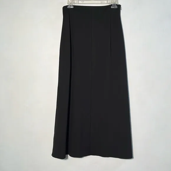 ZARA NWT Midi/Maxi A-Line Hidden Side Zipper Ponte Black Career Skirt SZ S