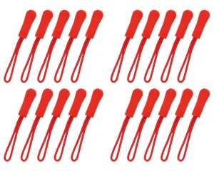 Zipper Pulls 20 Pieces No-Slip Zipper Tags Zipper Extension - Red