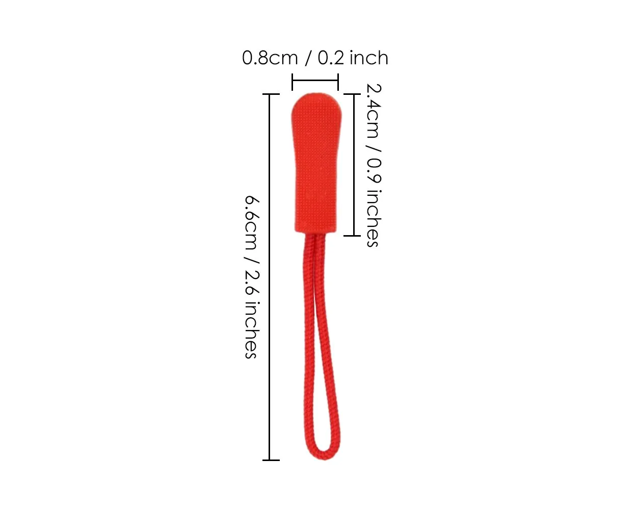 Zipper Pulls 20 Pieces No-Slip Zipper Tags Zipper Extension - Red