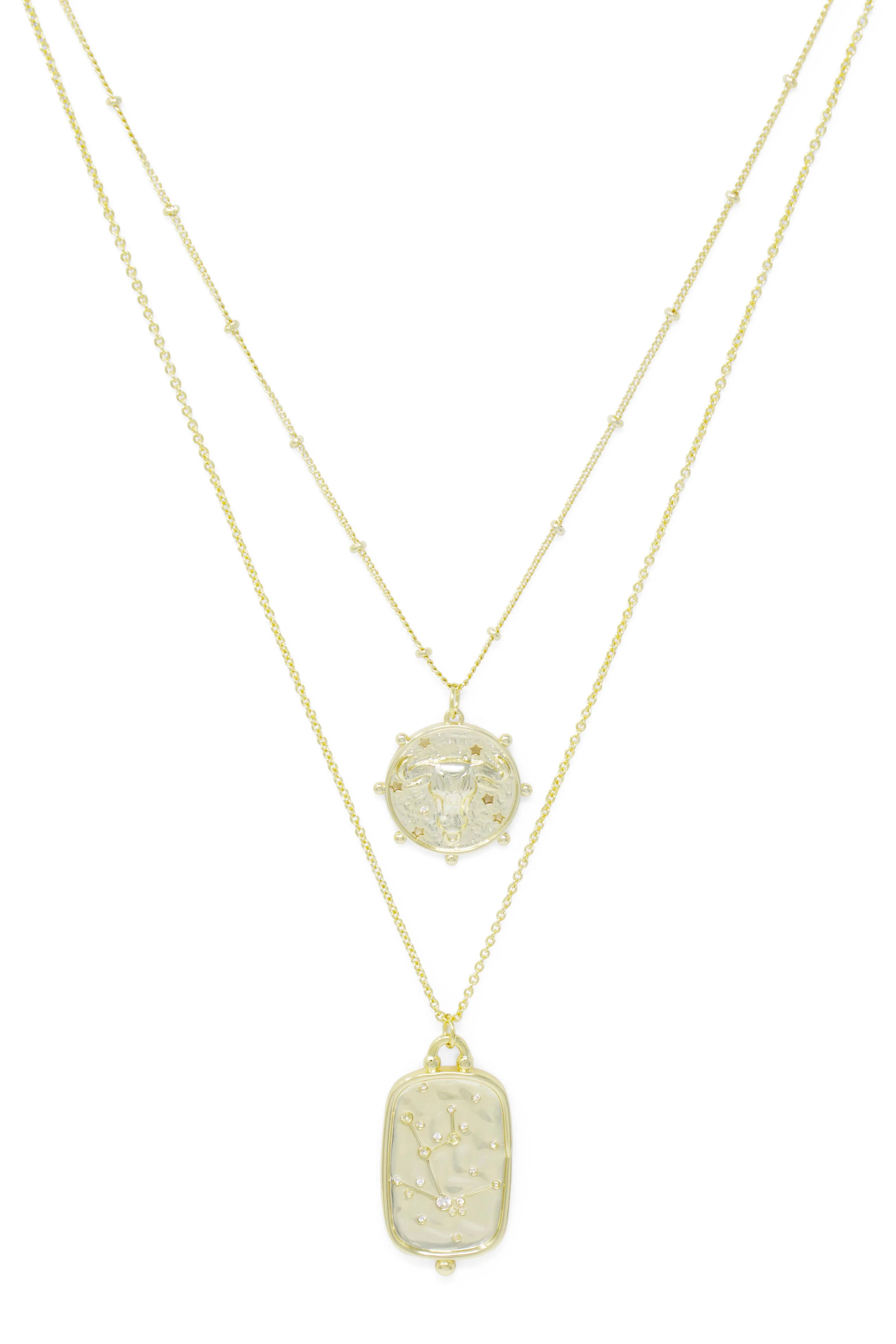 Zodiac Layered Necklace, Taurus