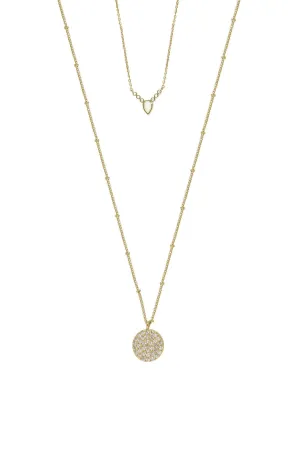 Zoe Delicate Opal and Crystal Coin 18k Gold Plated Layered Necklace